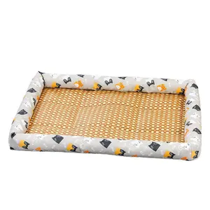 Summer Cat And Dog Dens Pet Accessories Cat Rugs Golden Retriever Teddy Cool Mats Wooden Dog Bed