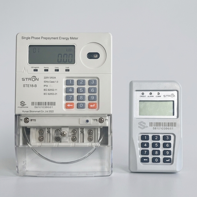 Single Phase Prepayment Keypad Energy Meter Standard Token Meter with Remote Control CIU Unit for Commercial Building