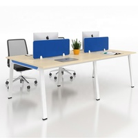 Meja logam meja kerja kantor Modern, kaki besi