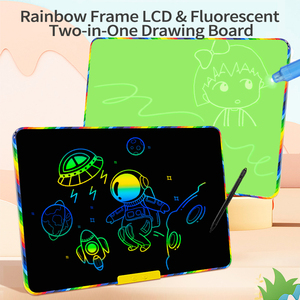 Tableau d'écriture iridescent effaçable fluorescent LCD à double écran de 13/16/20 pouces Grande planche à dessin électronique Tampons d'écriture numériques - Product Image 2