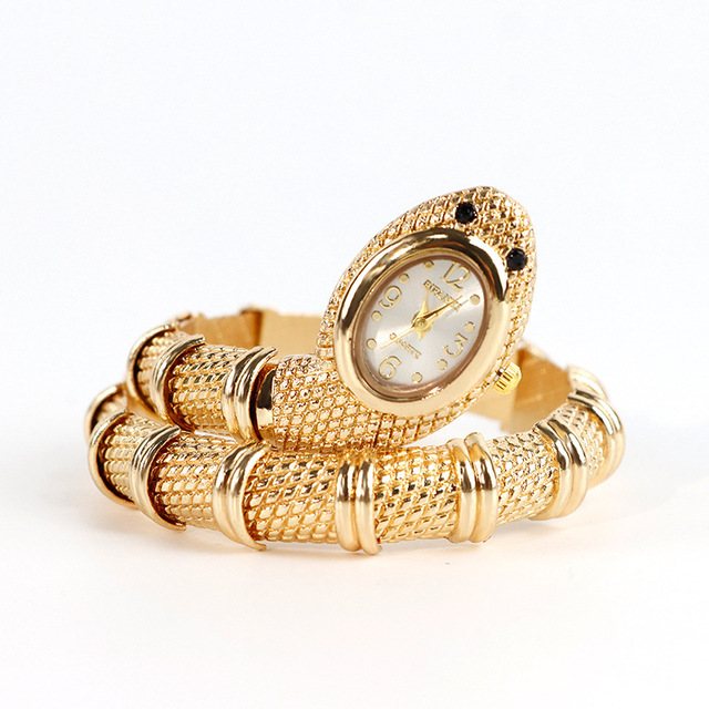 BIFANXI 04 Luxury Hot Sale Eco-Friendly Snake Metal Gold Women's European American Style Personalized Fashion Lady Quartz Watch