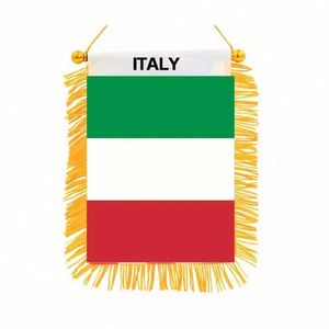 Custom Logo ITALY Pennant <b>Flag</b> for Car Rearview Mirror & Home Decoration Digital Printing for Education - Product Image 1