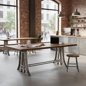 Hot Sale Modern Rectangular Dining Set <b>Solid</b> <b>Wood</b> <b>Table</b> <b>Top</b> Eco-Friendly Restaurant Furniture for Home Bar Hotel Living Room - Product Image 3