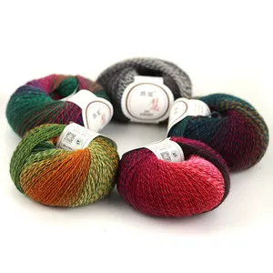 China 80%wool20%nylon rainbow yarn for hand knitting