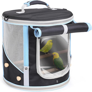 Custom Round Bird House Carrier <b>Cage</b> for Birds Travel Bag Portable <b>Parrot</b> Carrier with Standing Perch Pet Sling Carry Bag - Product Image 1