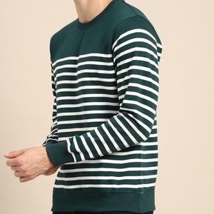 Sudadera Extra Grande a Rayas con Cuello Redondo y Logotipo Personalizado de Fábrica para Hombre - Product Image 6