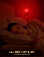 LOHAS 0.3W RED Dusk Dawn Sensor LED Nightlights Mini Led Night Light Lamp Red Color Wall Plug Night Light for Kids Bedroom