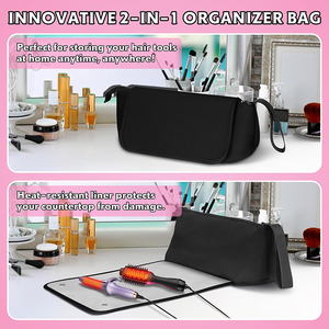 Sac de voyage pour outils capillaires avec tapis résistant à la chaleur pour <span class=keywords><strong>lisseur</strong></span>, fer à boucler, sèche-<span class=keywords><strong>cheveux</strong></span>, compatible avec <span class=keywords><strong>Dyson</strong></span> - Product Image 5