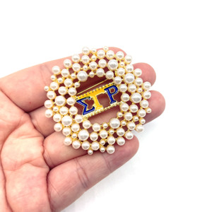 เข็มกลัดปกเสื้อสไตล์กรีกทุกชิ้นทำจากพลอยเทียมเป็นตัวอักษรซิกม่าม่าสำหรับงานแต่งงานของเด็ก - Product Image 4