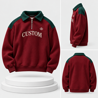 Chemises pour hommes à manches longues vintage en coton tricoté 300g, avec col imprimé logo personnalisé de haute qualité, rayures et anti-boulochage