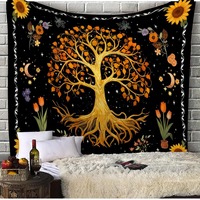 Tapisserie murale en polyester motif crâne et squelette d'Halloween, résistante à la décoloration, légère, facile à accrocher, vente en gros