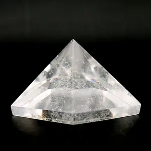 Popular natural gemstone crystal crafts clear quartz Crystal pyramid for Healing souvenir