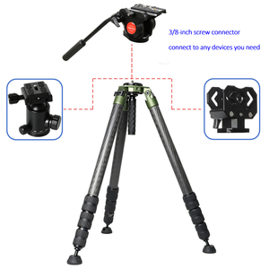 Trípode de Fibra de Carbono de Alta Resistencia, Capacidad de Carga de 100 kg, Soporte Profesional para Cámara para Transmisión, <span class=keywords><strong>Cine</strong></span> y Grabación de Video - Product Image 1
