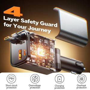 <span class=keywords><strong>Cargador</strong></span> Rápido para Auto con <span class=keywords><strong>4</strong></span> Puertos de Encendedor de 12V para Cargar Múltiples Dispositivos Simultáneamente, Compatible con Galaxy y Pixel - Product Image 3