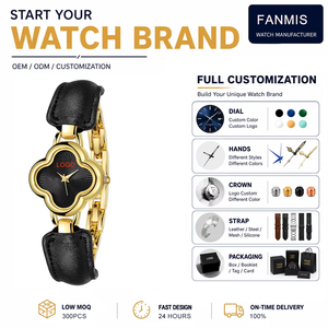 Montre de luxe à <span class=keywords><strong>quatre</strong></span> feuilles de trèfle pour femmes, montre-bracelet à quartz, fermoir bijou, cadeau tendance - Product Image 1