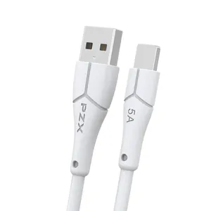 PZX Nhà Máy Bán Chạy Cáp Siêu Sạc 1M TPE Usb Type C Cáp Sạc Nhanh 5A Màu Trắng Cho Huawei Cáp Chính Hãng