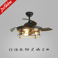 Ventilateur de plafond intelligent 1stshine 42 pouces avec lumière, design moderne professionnel, pales rétractables, vente directe usine, excellent vendeur