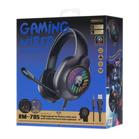 Auriculares para Juegos REMAX RM-705, Controladores Dinámicos de 50 mm, Almohadillas de Memoria Suave, Auriculares con Cable para Juegos, Auriculares Supraaurales con Micrófono