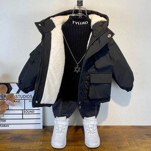 OEM nuova giacca imbottita in cotone Parka invernale per bambini alla moda cappotto con cappuccio caldo foderato in pile - Product Image 3