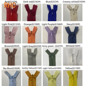 K2 Chất lượng cao 48 màu sắc đầy màu sắc Băng nylon vô hình dây kéo kyc Close-end ren tự động khóa trượt ẩn dây kéo cho Ăn mặc - Product Image 4