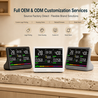 Analyseur d'air portable professionnel avec mesure de la température, de l'humidité, de l'AQI et service OEM ODM, CO2, PM2.5, PM10, TVOC, HCHO