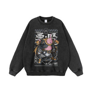 Maglietta a Maniche Lunghe Personalizzata per Uomo, 100% Cotone Pesante 300 Grammi, Lavaggio Acido, Grafica <span class=keywords><strong>Anime</strong></span> <span class=keywords><strong>Demon</strong></span> <span class=keywords><strong>Slayer</strong></span>, Dandadan, Dragon Ball - Product Image 5