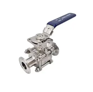 Free Custom Hot Selling Sanitary Stainless Steel Wholesale Price Quick Install 3 Pieces Sanitary 3-Piece Ball Valve