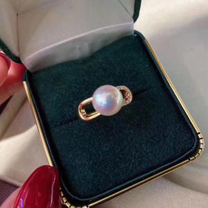 S925 Silver <b>Ring</b> Accessory DIY Fashion Edition with 9-10mm Beads and 1801 Stand Empty Stand for <b>Pearl</b> Jewelry - Product Image 3