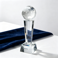 Cadeau d'Affaires Personnalisé pour Cérémonie Professionnelle Globe de Cristal de Verre Trophée d'Excellence Globe de Cristal Trophée d'Excellence