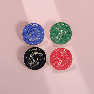 4 Badges de style Courage Loyauté Ambition Sagesse Épingles en émail Badges inspirants Broches de revers Bijoux Cadeaux pour enfants Amis - Product Image 3