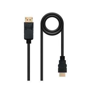 Cable convertidor DP a HDMI, DP/M-HDMI/M negro de 10 m, ideal para conectar dispositivos a monitores o televisores compatibles. - Product Image 1