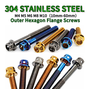 Vàng lục giác mặt bích đầu vít bu lông M4 M5 M6 M8 M10 Titan mạ <span class=keywords><strong>Hex</strong></span> bu lông bị cháy màu xanh - Product Image 3