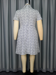 AOMEI Robe ligne à manches courtes <span class=keywords><strong>et</strong></span> col noué Robe d'été blanche <span class=keywords><strong>simple</strong></span> imprimée pour université Robes décontractées - Product Image 6
