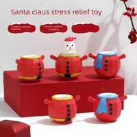Jouet anti-stress réutilisable en forme de tasse de Père Noël, avec facettes de gemmes rouges, design à presser, jouets de Noël personnalisés pour soulager le stress