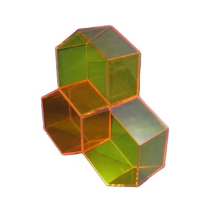 <span class=keywords><strong>Caja</strong></span> de fabricación de panal de <span class=keywords><strong>metacrilato</strong></span> a medida LS, juego de estante de exhibición único hexagonal - Product Image 1