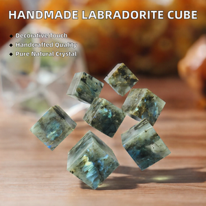 Cubo de Cristal de Labradorita Natural Pulido, Bloque de Piedra Preciosa con Destello Azul Verde, Decoración para el Hogar - Product Image 2