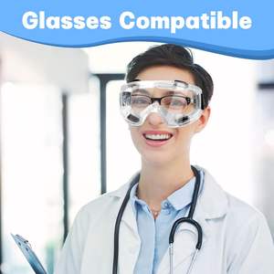 نظارات أمان صناعية للحماية من الليزر بإطار كامل وعدسات PVC للاستخدام المخبري وحماية من الغبار والبصل - Product Image 3