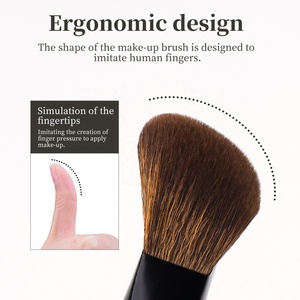 Pinceaux de maquillage à poils en fibres synthétiques véritables Nouvelle technique Lot de 5 pinceaux de maquillage professionnels pour le visage de marque privée - Product Image 3