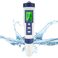 Testeur de pH numérique portable 5-en-1 de type stylo, précision 0,01 pH, batterie au lithium, testeur de qualité de l'eau personnalisable OEM pour aquariums