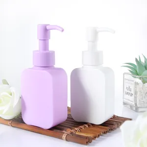 皮肤护理包装白色紫色100毫升3盎司塑料洗发水和护发瓶，用于带乳液泵的面部身体清洁剂