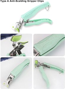 Venta caliente Cocina Acero inoxidable Anti-Hot Tongs Platos Bowl Clips Tazón <span class=keywords><strong>de</strong></span> acero inoxidable Pot Pan Gripper - Product Image 4