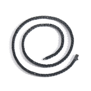 <span class=keywords><strong>Collar</strong></span> <span class=keywords><strong>de</strong></span> Cadena <span class=keywords><strong>de</strong></span> Tenis con Circonitas, Estilo Hip Hop, Color Negro Metálico, Latón, 4mm <span class=keywords><strong>de</strong></span> Ancho, Una Hilera, Venta al Por Mayor 2025 - Product Image 1