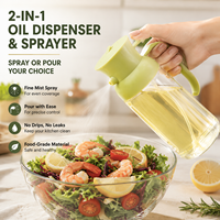Botol Semprot Minyak Masak 2 in 1 dengan Logo OEM Custom, Botol Tuang Minyak Zaitun Kaca Anti Bocor dengan Pegangan untuk Dapur