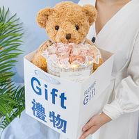 Valentijnsdag schuimrozen teddyberen voor cadeau bloemenberen topkwaliteit cadeau berenpop zeeprozenboeket verjaardagscadeau