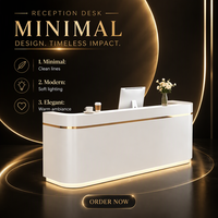 Comptoir de caisse moderne en bois massif, durable et élégant pour magasin de vêtements féminins ; comptoir de bar pour salon de beauté ; bureau ; réception