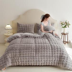 <span class=keywords><strong>Lapin</strong></span> polaire hiver couette épaissie flanelle lait polaire couette noyau peluche corail polaire couverture pas cher literie - Product Image 1