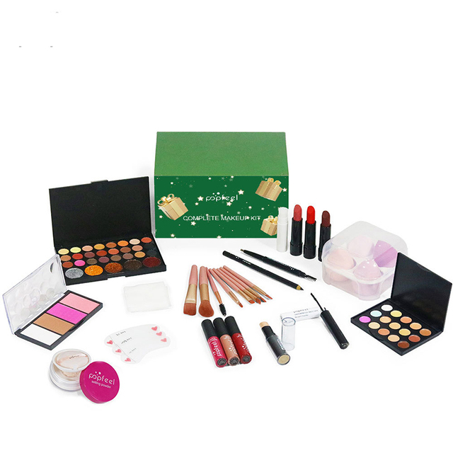 POPFEEL High Quality Easy to Color Lipstick Eye Shadow Eyeliner Pencil Eyebrow Makeup Makeup Kit