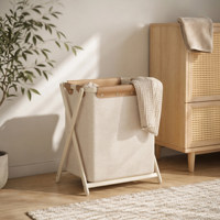 Panier à linge pliable de style japonais, bac de rangement de grande taille/extra-large, élégant et de grande capacité pour vêtements, chaussettes, sous-vêtements
