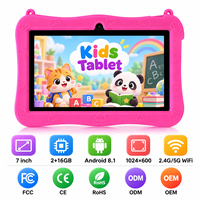 Tablet Anak B8 7-Inci Quad Core MTK Android 12 RAM 2GB Baterai 3000mAh Untuk Edukasi Tahan Banting Tahan Jatuh