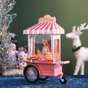 अच्छी बिक्री नई राजकुमारी डिजाइन क्रिसमस उपहार प्लास्टिक संगीत पानी दीपक बर्फ ग्लोब लालटेन
